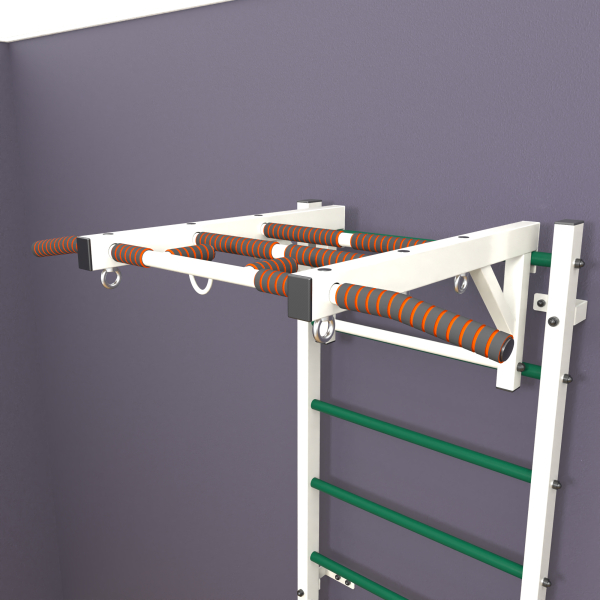 картинка Шведская стенка «LittleSport» Л Белый зеленые ступени от магазина Лазалка