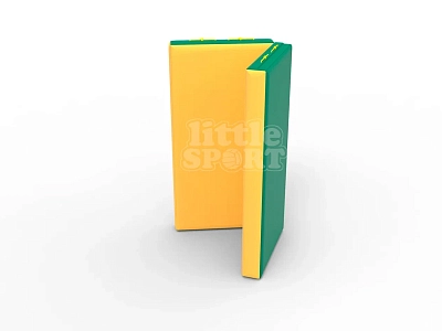картинка Мат кожзам LittleSport (100х100х10см) складной в 2 сложения зеленый/желтый от магазина БэбиСпорт