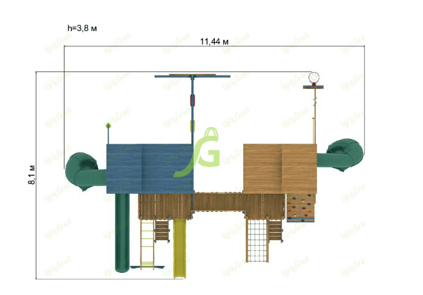 Детская деревянная площадка "IgraGrad Домик 7 мод.2"