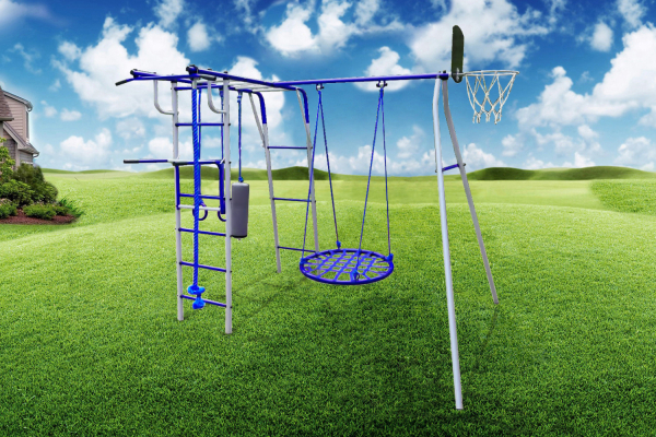 Детский спортивный комплекс для дачи Пионер "Шалун" Макси (Гнездо 80М) (Серый)