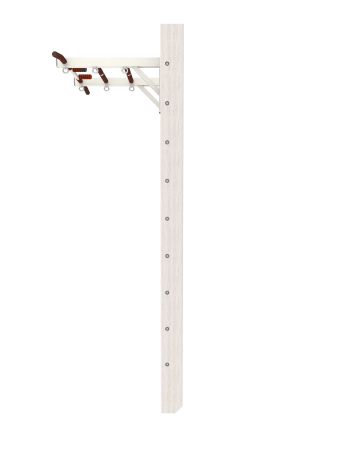 Брашированная шведская стенка "Кастерли" Белый с турником (Белые ступени)