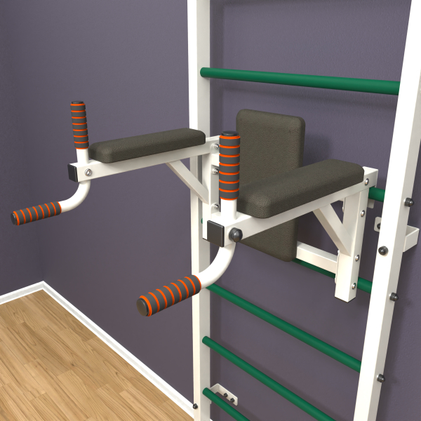 Шведская стенка «LittleSport» ПУ 2.0 Белый зеленые ступени