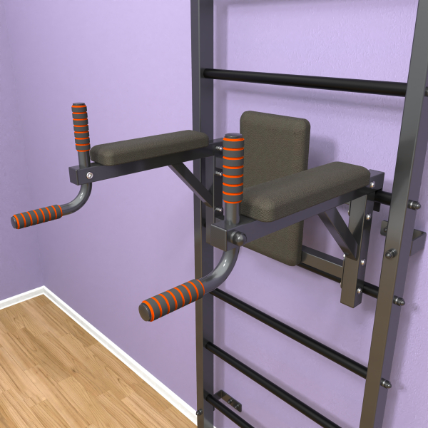 Шведская стенка «LittleSport» ПУ 2.0 Графит черные ступени