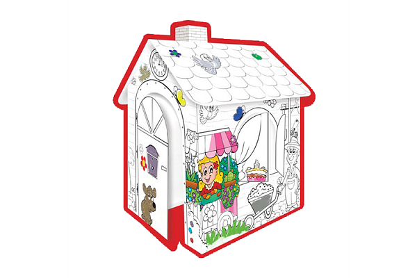 картинка Детский домик-раскраска Mochtoys 10721 от магазина Лазалка