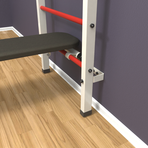 Шведская стенка «LittleSport» Л 3.0 Белый красные ступени