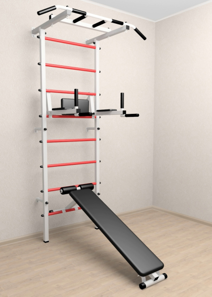 картинка Шведская стенка Sv Pro 804 (Турник Pro/Брусья/стойка/Скамья) от магазина Лазалка