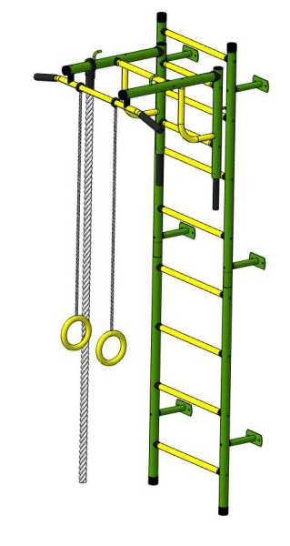 Детский спортивный комплекс ДСК "Пионер-С20" (пристеночный) зеленый-желтый