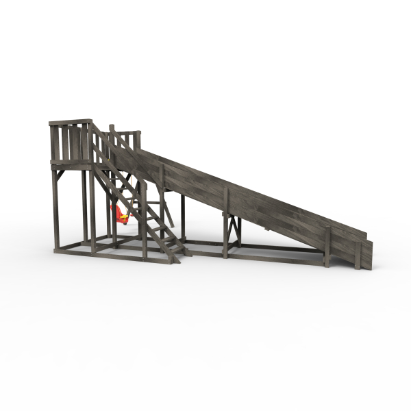 Детская площадка - деревянная горка Пикник "Зима №3" Блэк с качельной балкой