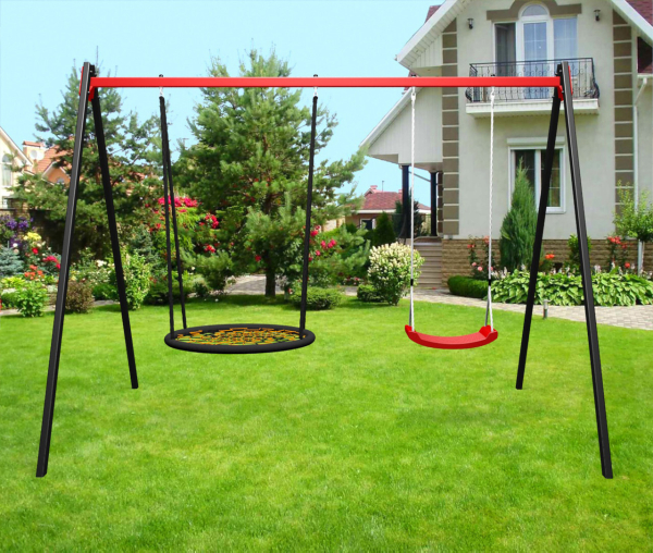 картинка Уличные качели Sv Sport УК164.2В2 (3.0м/Гнездо 115см/"Лодочка"/Подвесы на втулке 2к) от магазина Лазалка