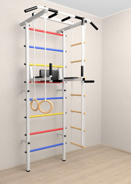 Шведская стенка Sv Pro 803 (Турник Pro/Брусья/стойка/Канат/Кольца/Лестница)