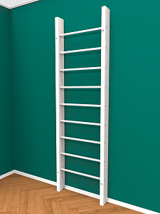 Брашированная шведская стенка "Кастерли" White (Белые ступени)