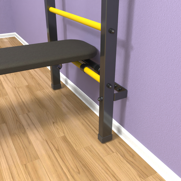 картинка Шведская стенка «LittleSport» ПУ 3.0 Графит желтые ступени от магазина Лазалка