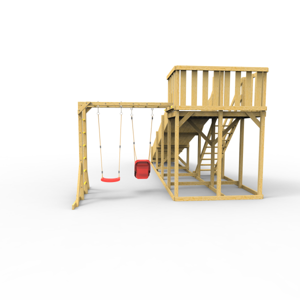 Детская площадка - деревянная горка Пикник "Зима №3" с рукоходом