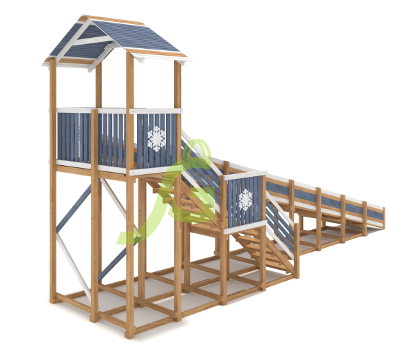 картинка Зимняя горка "IgraGrad Snow Fox (Домик)", скат 10 м мод.2 от магазина Лазалка