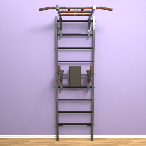 картинка Шведская стенка «LittleSport» Л 2.0 Графит черные ступени от магазина Лазалка