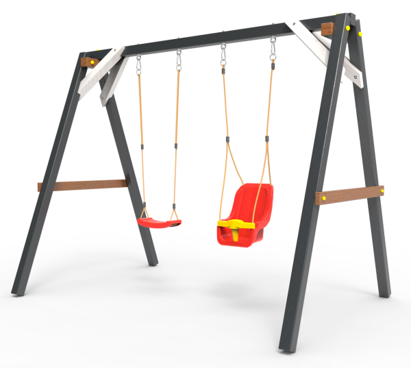 Деревянные качели Пикник 2 "Ультра" (качели для малышей + качели долька)