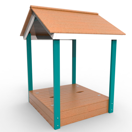 картинка Детская деревянная песочница с крышей "Лэйк" от магазина Лазалка