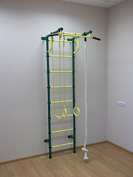 Детский спортивный комплекс ДСК "Пионер-с2н" (усиленый)(пристеночный) Зеленый-желтый