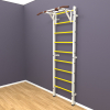 Шведская стенка «LittleSport» ПУ Белый желтые ступени