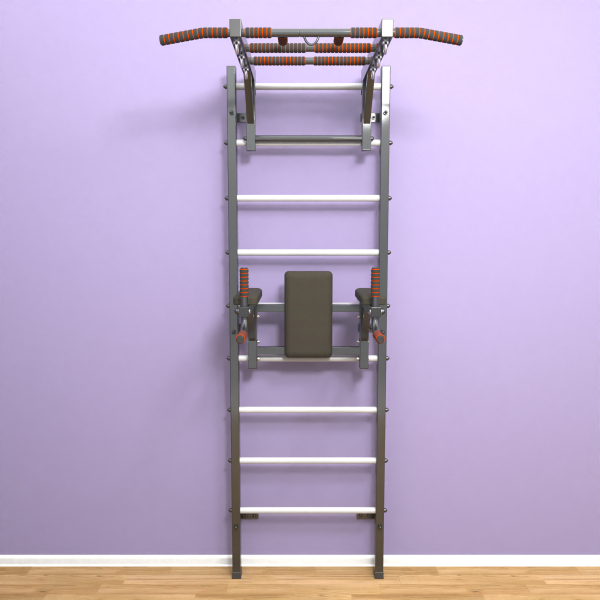 картинка Шведская стенка «LittleSport» Л 2.0 Графит белые ступени от магазина Лазалка