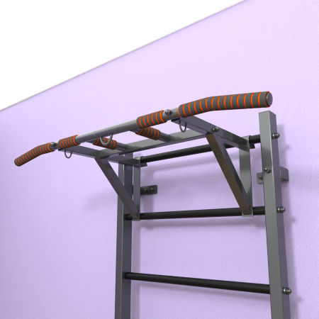 Шведская стенка "LittleSport" ПУ Графит черные ступени