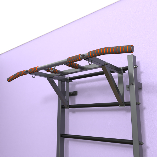 Шведская стенка "LittleSport" ПУ Графит черные ступени