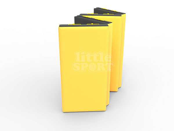 картинка Мат кожзам LittleSport (100х200х10см) складной в 4 сложения черный/желтый от магазина Лазалка