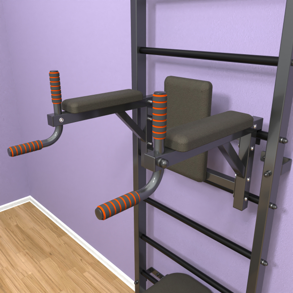 картинка Шведская стенка «LittleSport» ПУ 3.0 Графит черные ступени от магазина Лазалка