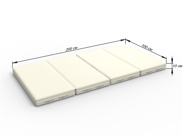 картинка Мат кожзам LittleSport (100х200х10см) складной в 4 сложения бежевый от магазина Лазалка