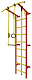 картинка Детский спортивный уголок ДСК "Лидер C1Нм" (пристеночный)(усиленный) турник широкий хват (Красный/Жёлтый, ПВХ) от магазина Лазалка