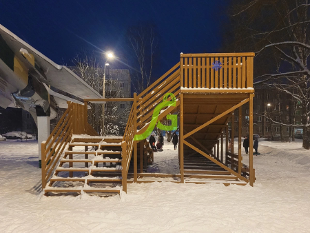 Зимняя горка "IgraGrad Snow Fox", скат 10 м (мод. 3)