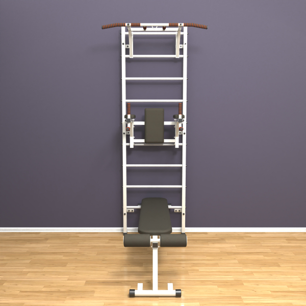 картинка Шведская стенка «LittleSport» ПУ 3.0 Белый белые ступени от магазина Лазалка