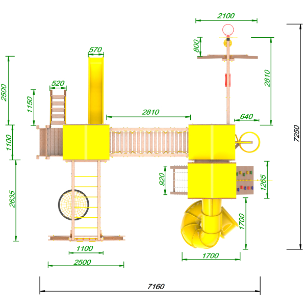 Детская площадка Пикник "Оптимус " Стэйдж К с винтовой трубой