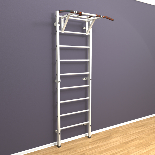 Шведская стенка «LittleSport» ПУ Белый белые ступени