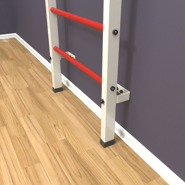 Шведская стенка «LittleSport» ПУ 2.0 Белый красные ступени