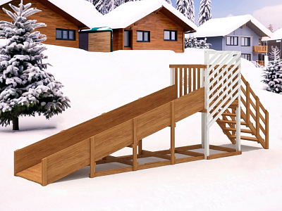 Зимняя горка "IgraGrad Snow Fox", скат 5 м мод.2