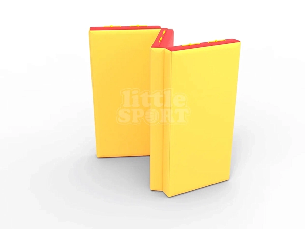 картинка Мат кожзам LittleSport (100х150х10см) складной в 3 сложения красный/желтый от магазина Лазалка