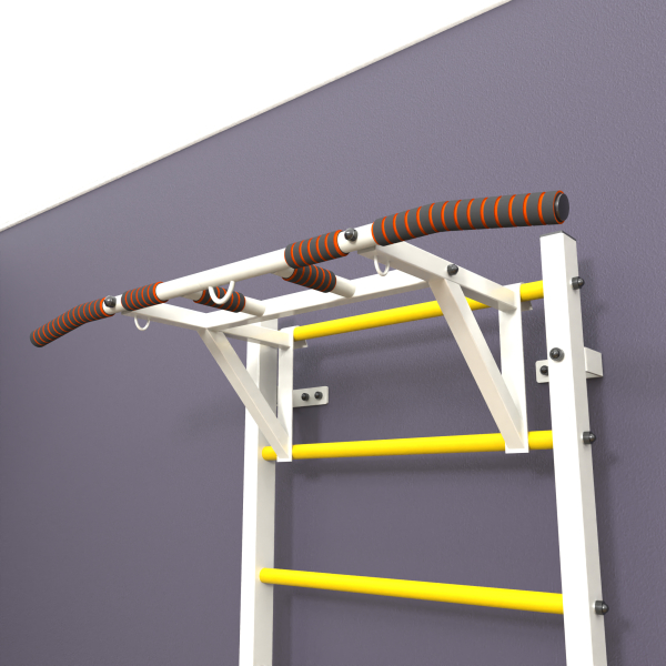 Шведская стенка «LittleSport» ПУ Белый желтые ступени