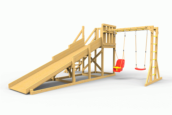 Детская площадка - деревянная горка  Пикник "Зима №2" с рукоходом