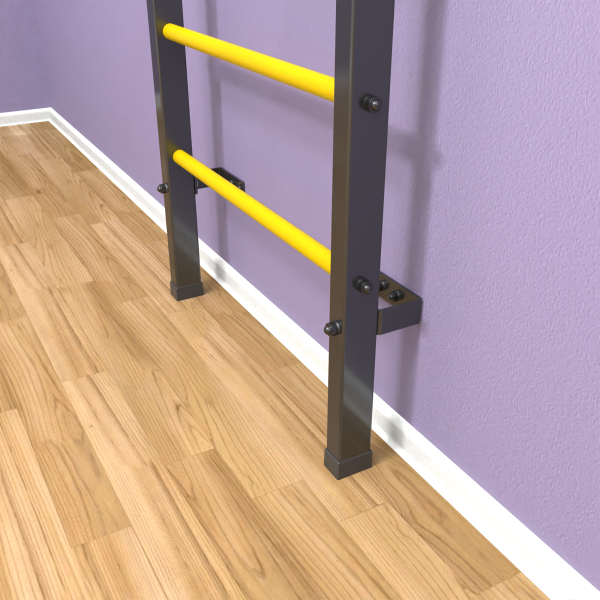 картинка Шведская стенка «LittleSport» Л 2.0 Графит желтые ступени от магазина Лазалка