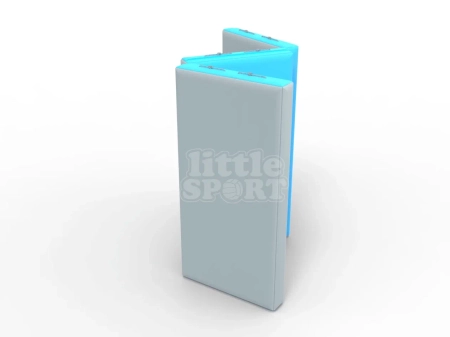 Мат кожзам LittleSport (100х150х10см) складной в 3 сложения серый\голубой