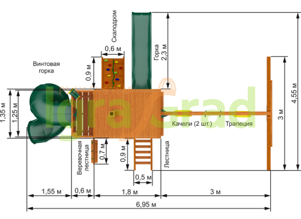 картинка Детская площадка IgraGrad "Шато 2 с трубой" (Домик) от магазина Лазалка