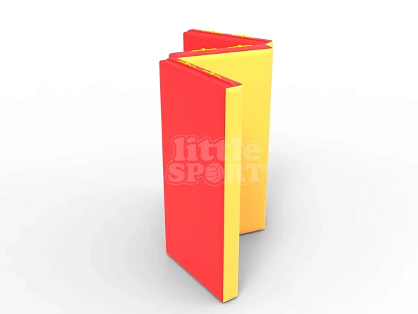 картинка Мат кожзам LittleSport (100х150х10см) складной в 3 сложения красный/желтый от магазина Лазалка