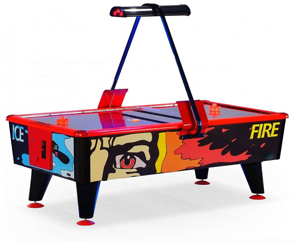 картинка Игровой стол - аэрохоккей "Ice & Fire Gold" 8 ф (красно-синий-золотой, жетоноприемник) от магазина Лазалка
