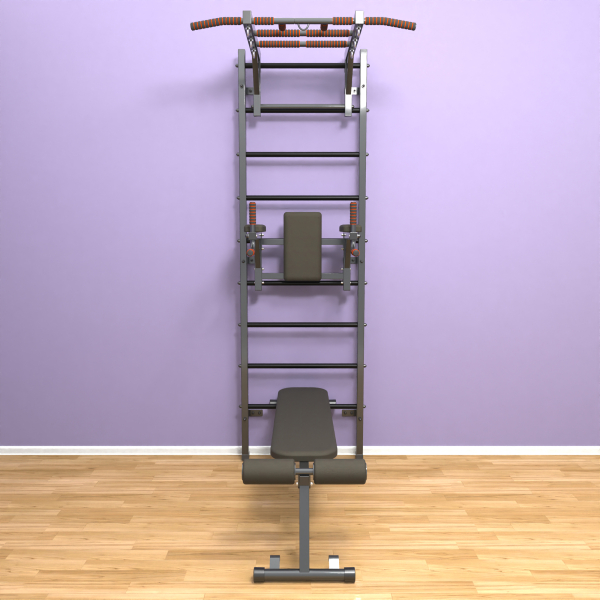 Шведская стенка «LittleSport» Л 3.0 Графит черные ступени