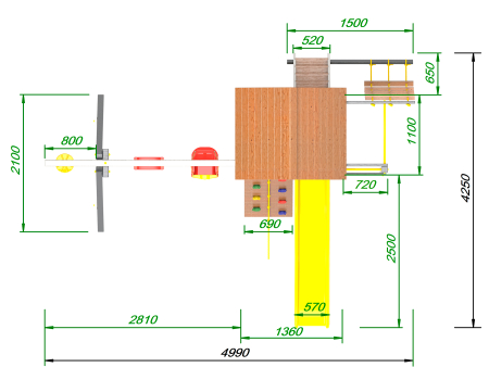 Детская площадка Пикник "Ультра" с турником и шведской стенкой
